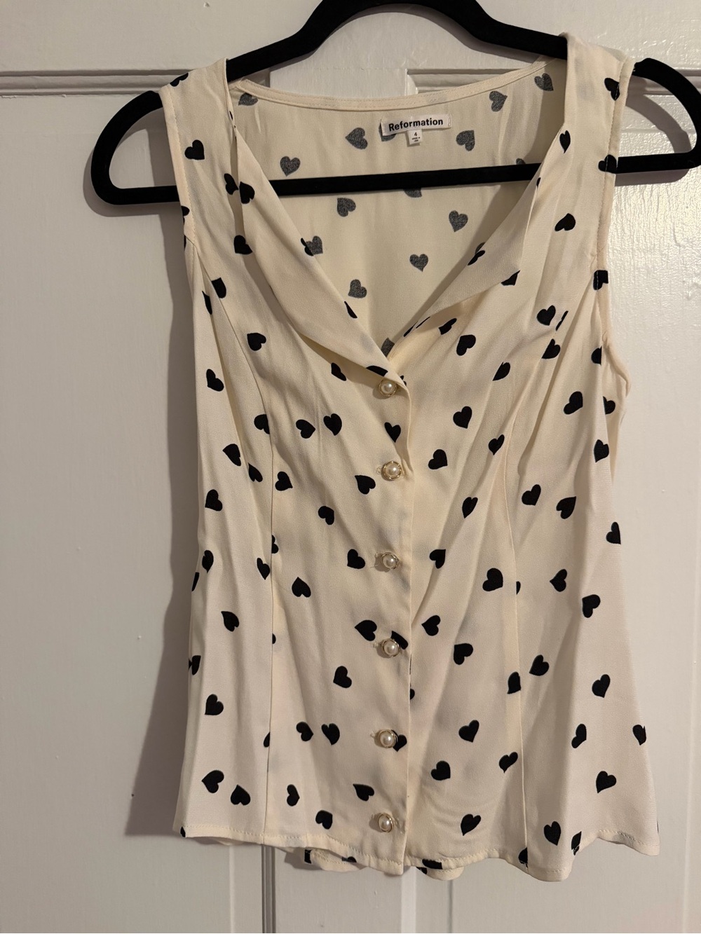 Reformation heart blouse - size 4